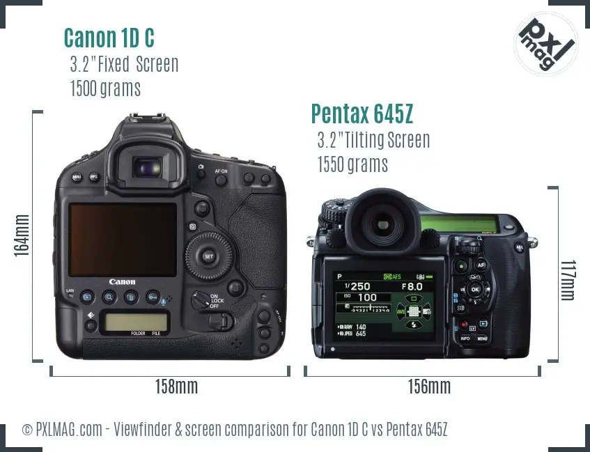 Canon 1D C vs Pentax 645Z Screen and Viewfinder comparison