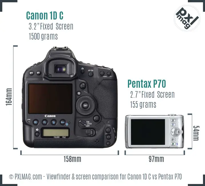 Canon 1D C vs Pentax P70 Screen and Viewfinder comparison