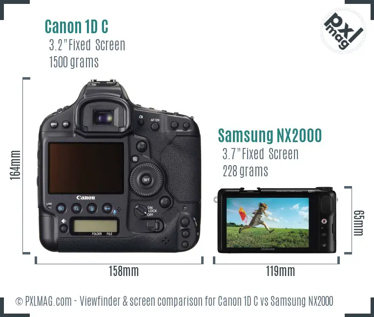 Canon 1D C vs Samsung NX2000 Screen and Viewfinder comparison