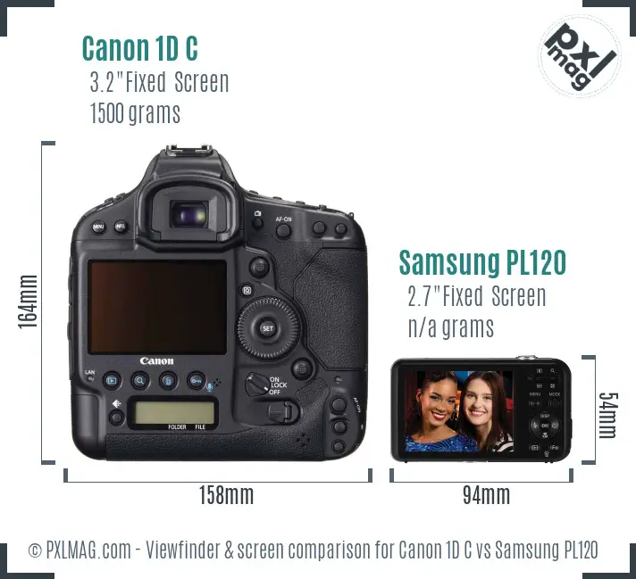 Canon 1D C vs Samsung PL120 Screen and Viewfinder comparison