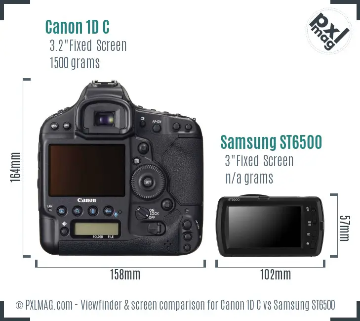 Canon 1D C vs Samsung ST6500 Screen and Viewfinder comparison