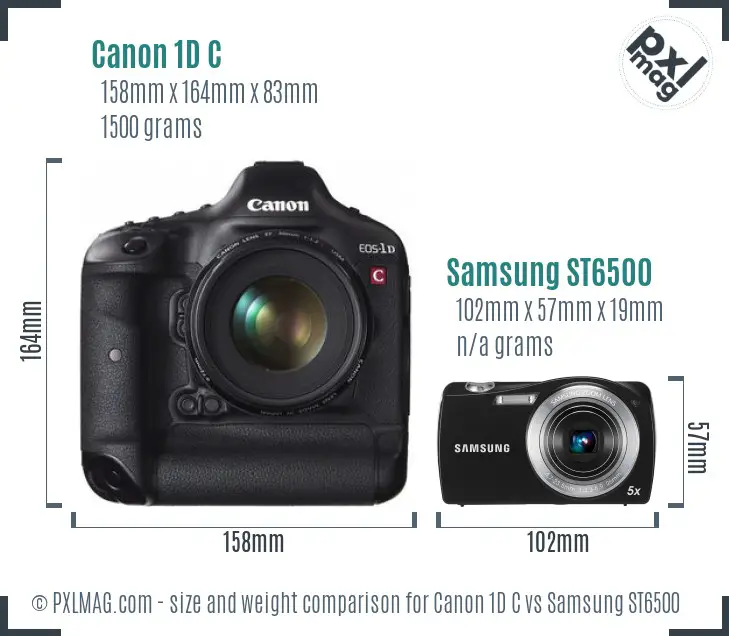 Canon 1D C vs Samsung ST6500 size comparison