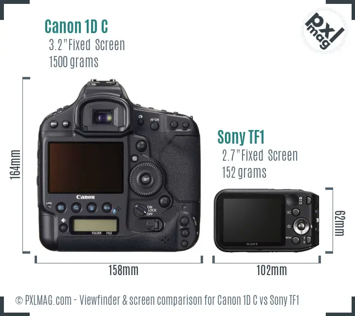 Canon 1D C vs Sony TF1 Screen and Viewfinder comparison