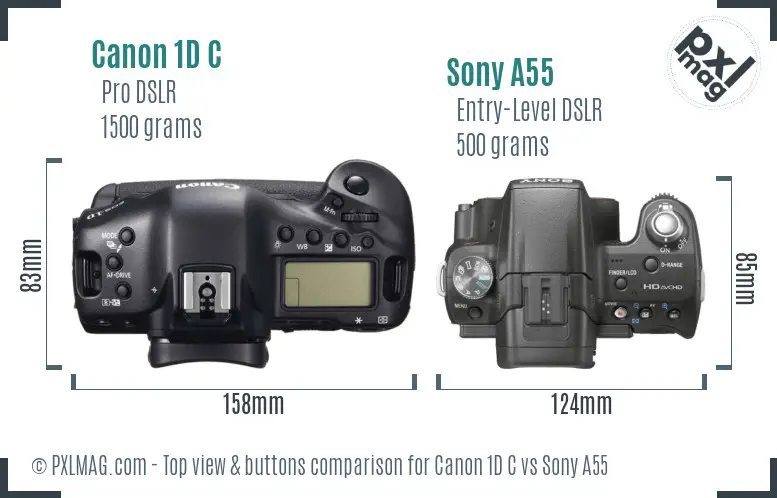 Top view design and control layout comparison
