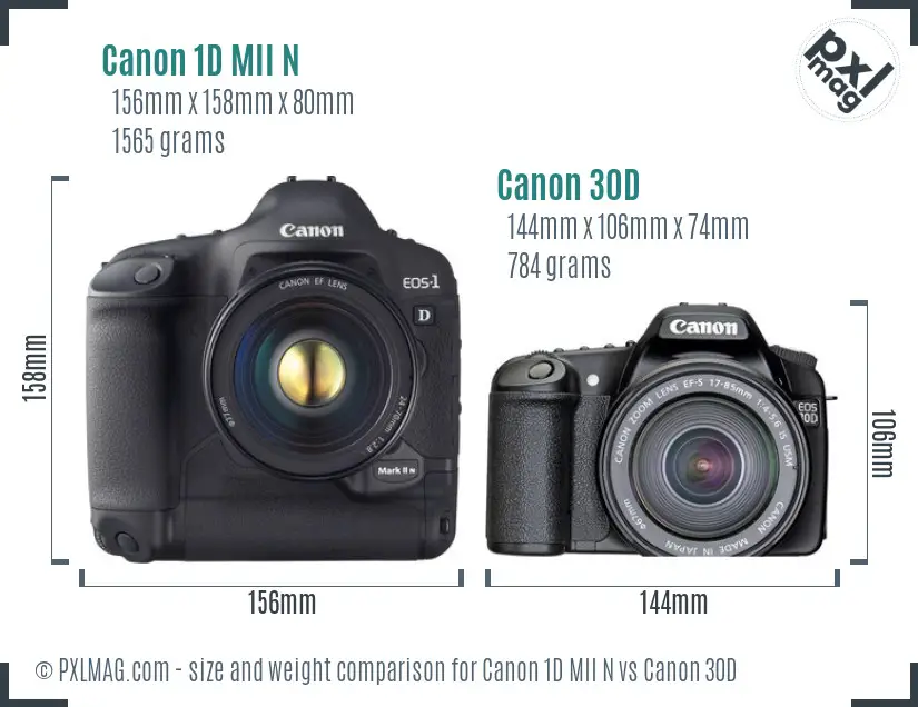 Canon 1D MII N vs Canon 30D size comparison Canon 1D MII N vs Canon 30D size comparison