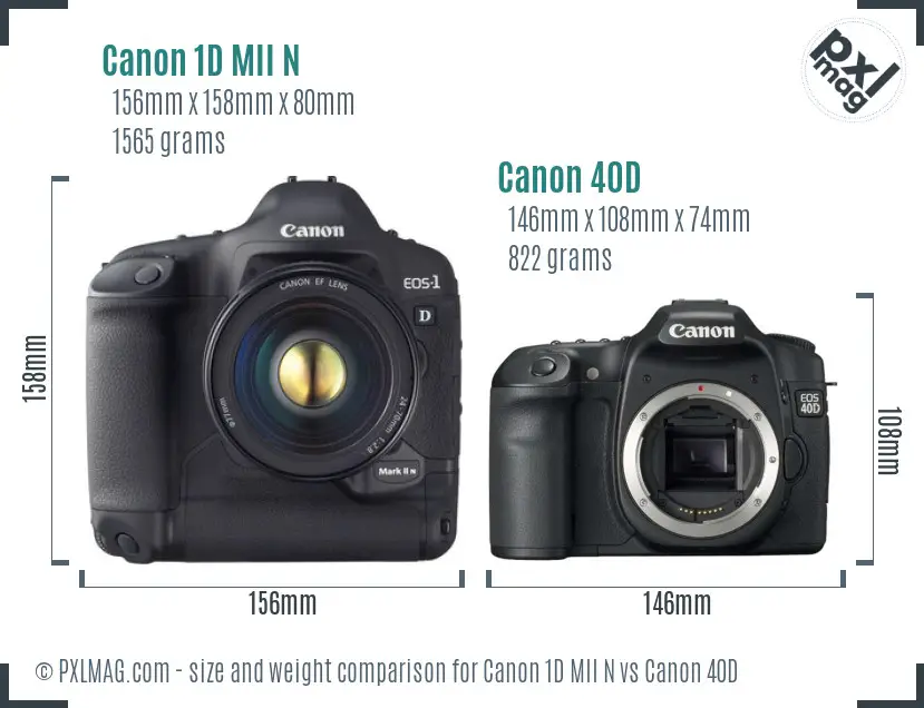 Canon 1D MII N vs Canon 40D size comparison Canon 1D MII N vs Canon 40D size comparison