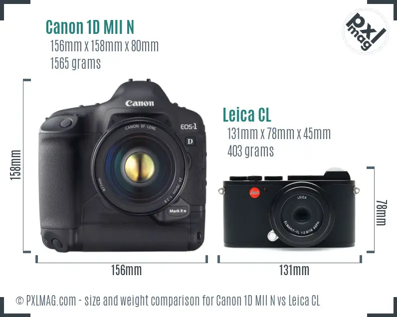 Canon 1D MII N vs Leica CL size comparison