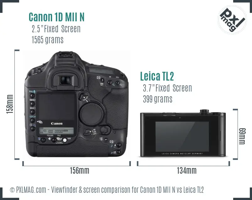 Canon 1D MII N vs Leica TL2 Screen and Viewfinder comparison