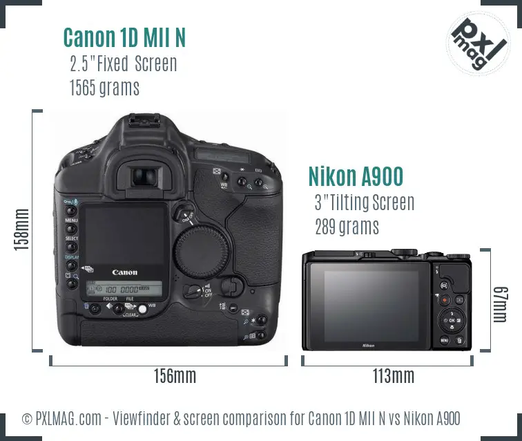 Canon 1D MII N vs Nikon A900 Screen and Viewfinder comparison Canon 1D MII N vs Nikon A900 Screen and Viewfinder comparison