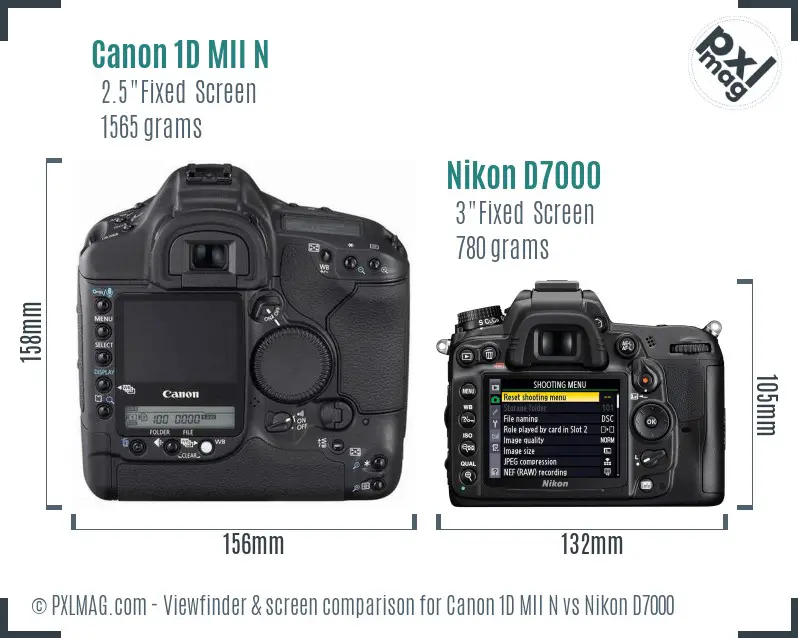 Canon 1D MII N vs Nikon D7000 Screen and Viewfinder comparison Canon 1D MII N vs Nikon D7000 Screen and Viewfinder comparison