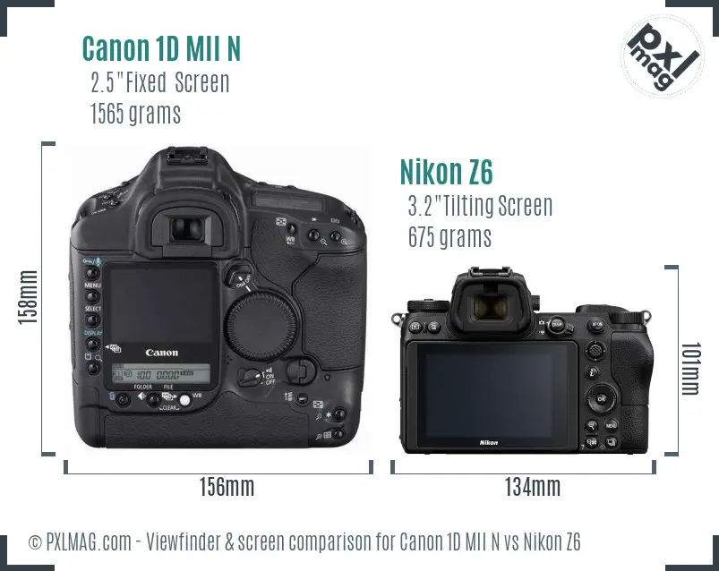 Canon 1D MII N vs Nikon Z6 Screen and Viewfinder comparison Canon 1D MII N vs Nikon Z6 Screen and Viewfinder comparison