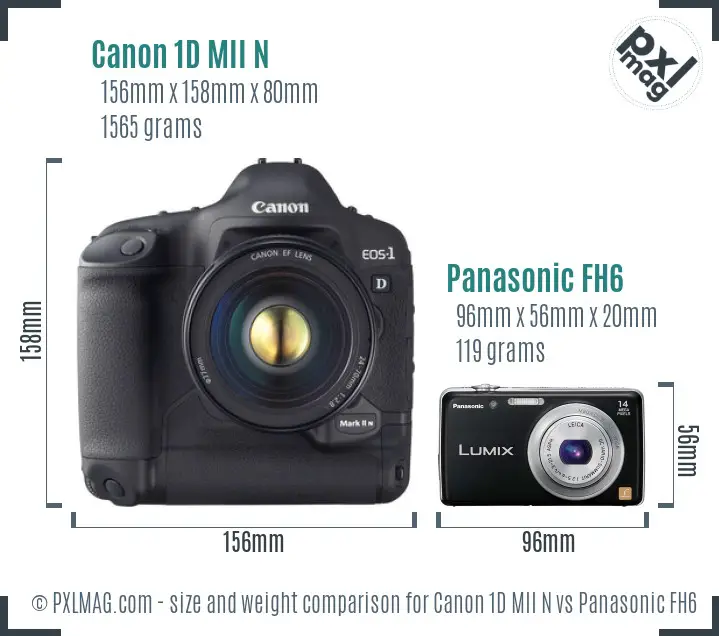Canon 1D MII N vs Panasonic FH6 size comparison Canon 1D MII N vs Panasonic FH6 size comparison