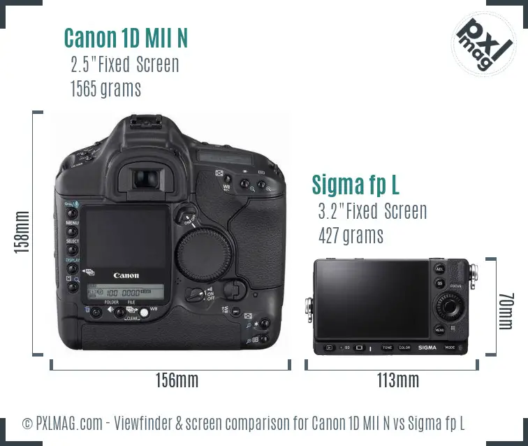 Canon 1D MII N vs Sigma fp L Screen and Viewfinder comparison Canon 1D MII N vs Sigma fp L Screen and Viewfinder comparison