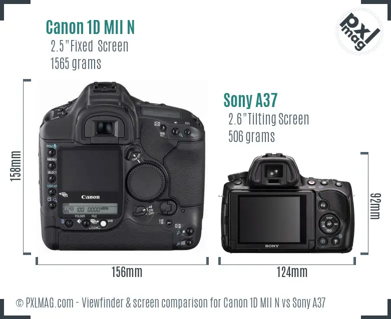Canon 1D MII N vs Sony A37 Screen and Viewfinder comparison