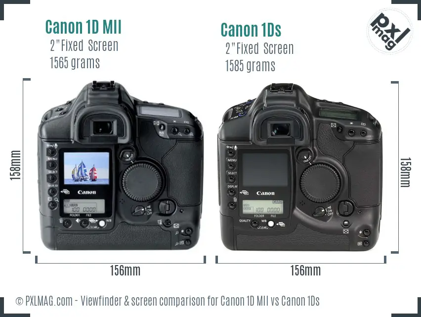 Canon 1D MII vs Canon 1Ds Screen and Viewfinder comparison