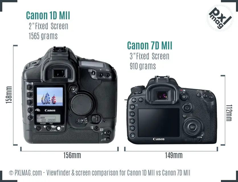 Canon 1D MII vs Canon 7D MII Screen and Viewfinder comparison Canon 1D MII vs Canon 7D MII Screen and Viewfinder comparison