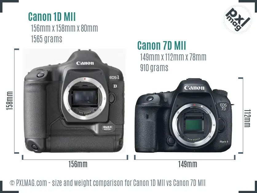 Canon 1D MII vs Canon 7D MII size comparison Canon 1D MII vs Canon 7D MII size comparison