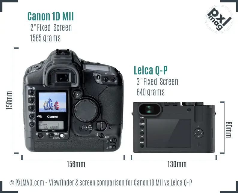 Canon 1D MII vs Leica Q-P Screen and Viewfinder comparison Canon 1D MII vs Leica Q-P Screen and Viewfinder comparison