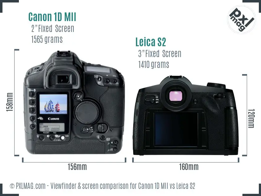 Canon 1D MII vs Leica S2 Screen and Viewfinder comparison