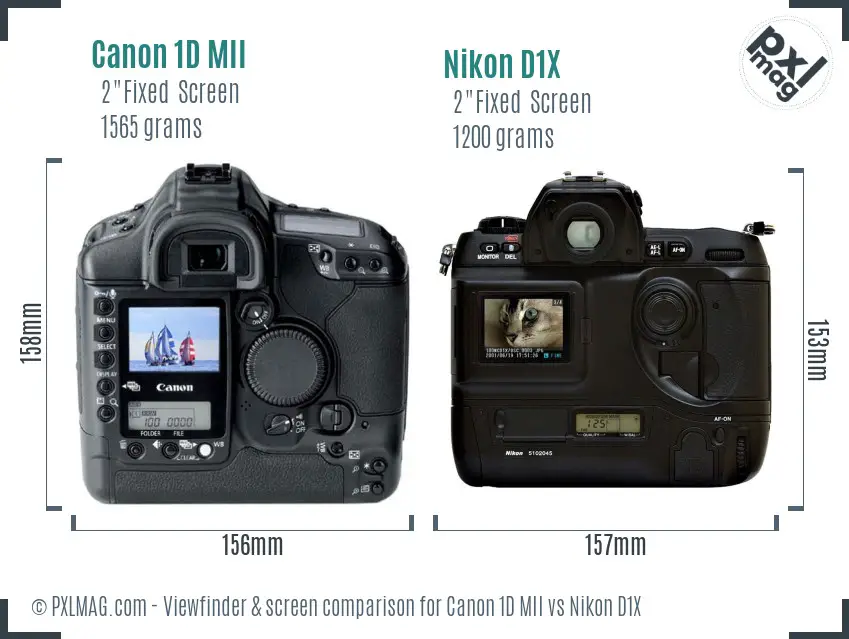 Canon 1D MII vs Nikon D1X Screen and Viewfinder comparison