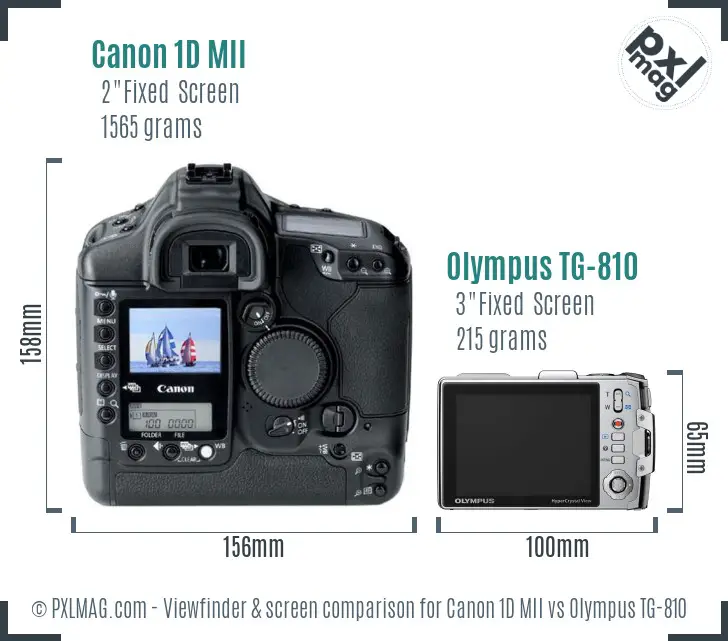 Canon 1D MII vs Olympus TG-810 Screen and Viewfinder comparison