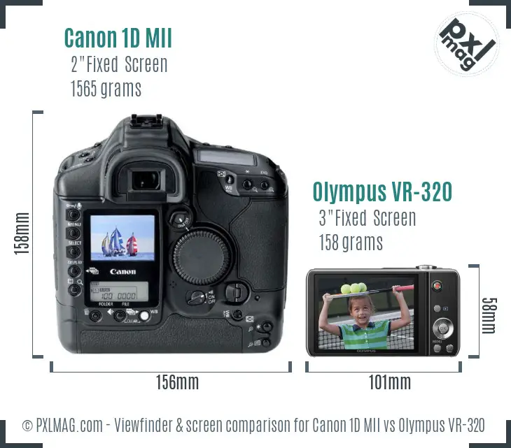 Canon 1D MII vs Olympus VR-320 Screen and Viewfinder comparison