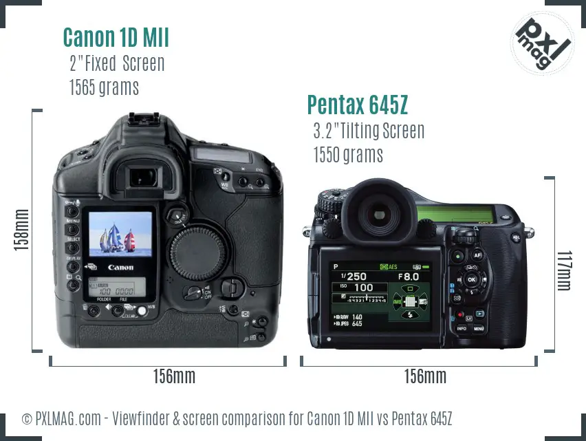Canon 1D MII vs Pentax 645Z Screen and Viewfinder comparison