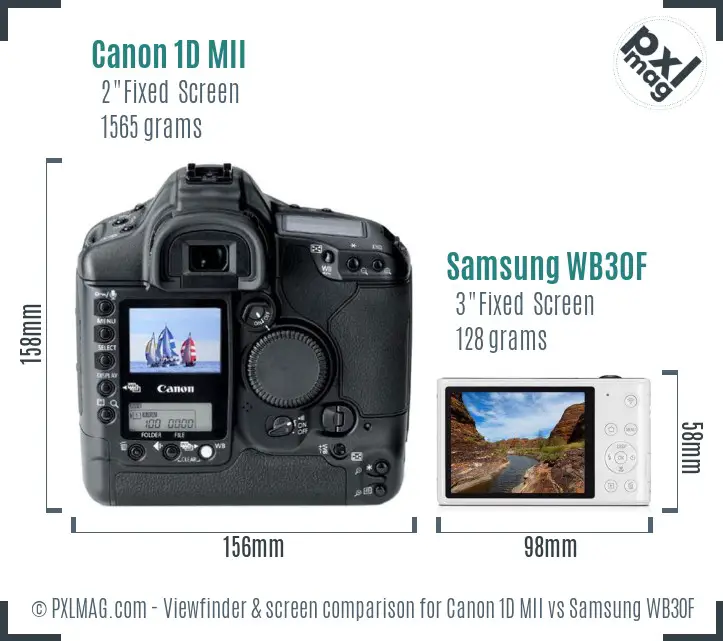 Canon 1D MII vs Samsung WB30F Screen and Viewfinder comparison Canon 1D MII vs Samsung WB30F Screen and Viewfinder comparison