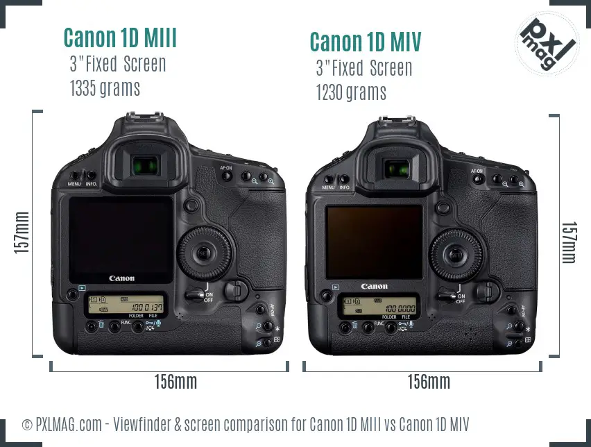 Canon 1D MIII vs Canon 1D MIV Screen and Viewfinder comparison