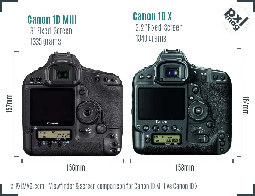 Canon 1D MIII vs Canon 1D X Screen and Viewfinder comparison