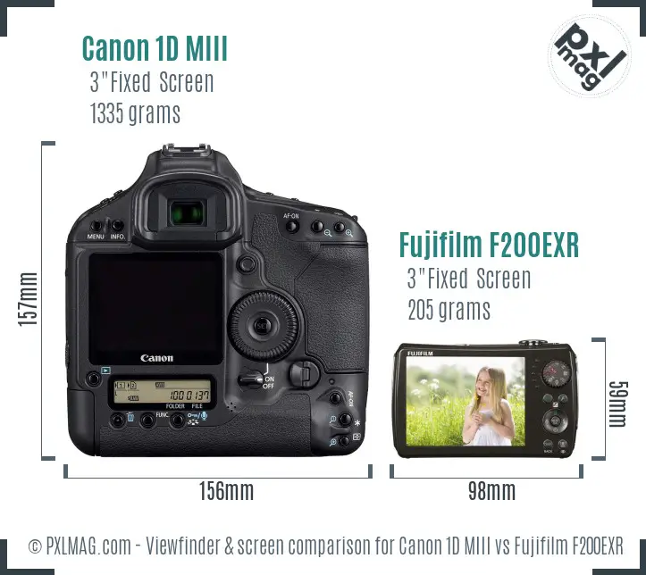 Canon 1D MIII vs Fujifilm F200EXR Screen and Viewfinder comparison Canon 1D MIII vs Fujifilm F200EXR Screen and Viewfinder comparison