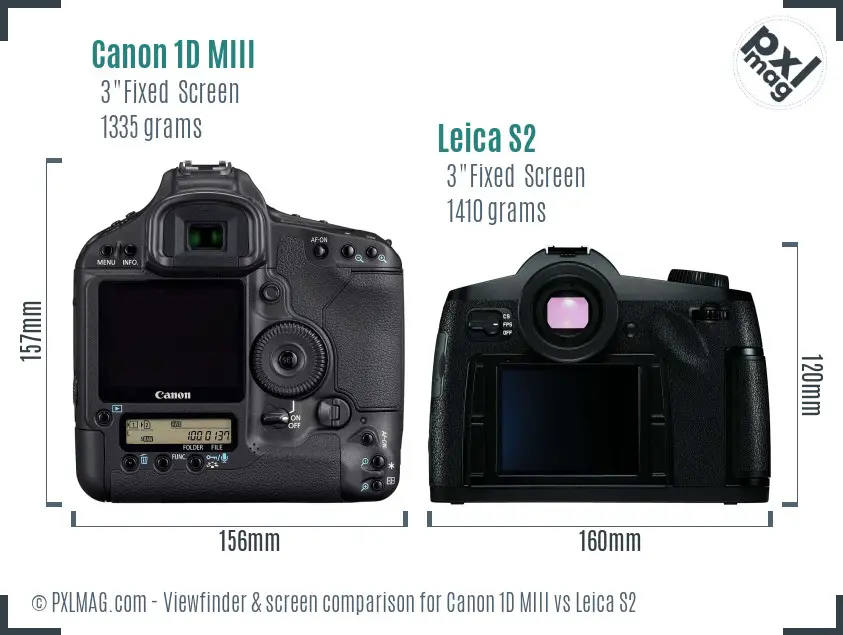 Canon 1D MIII vs Leica S2 Screen and Viewfinder comparison