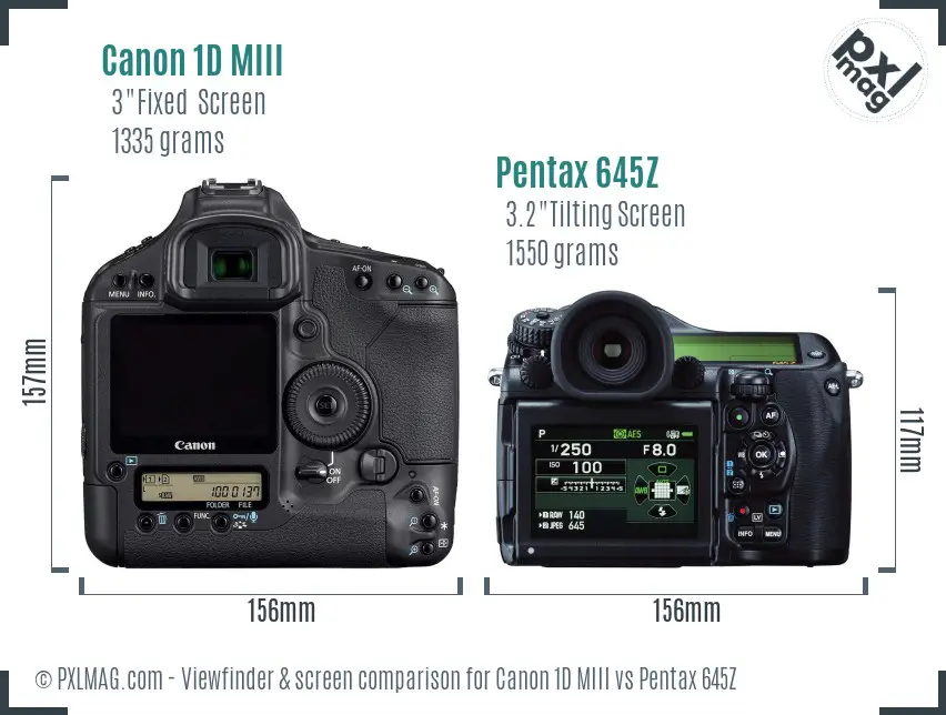 Canon 1D MIII vs Pentax 645Z Screen and Viewfinder comparison