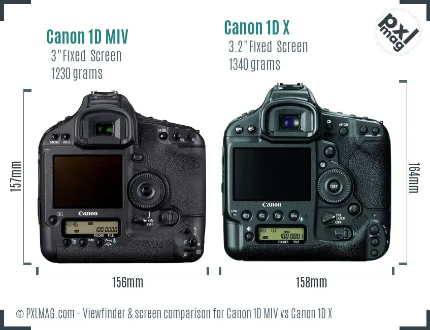 Canon 1D MIV vs Canon 1D X Screen and Viewfinder comparison