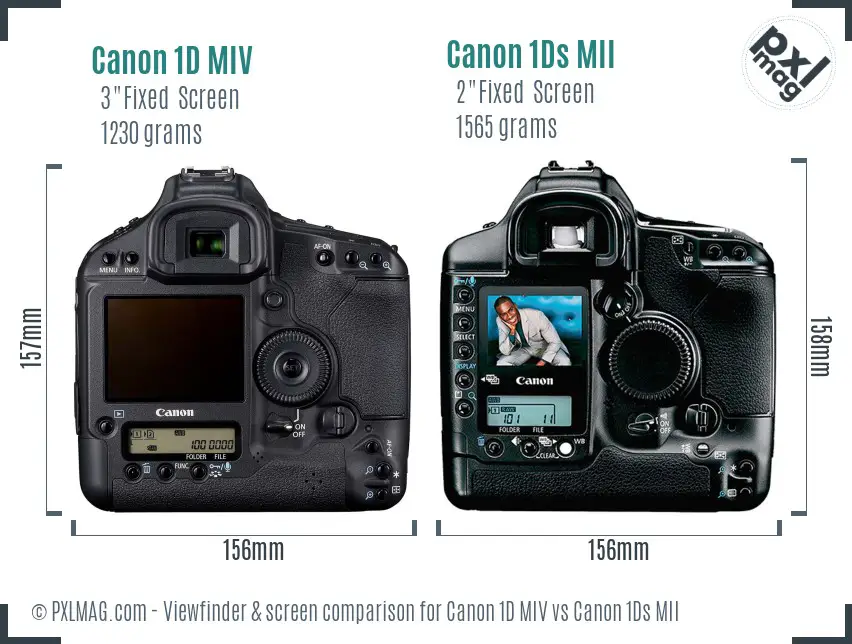 Canon 1D MIV vs Canon 1Ds MII Screen and Viewfinder comparison