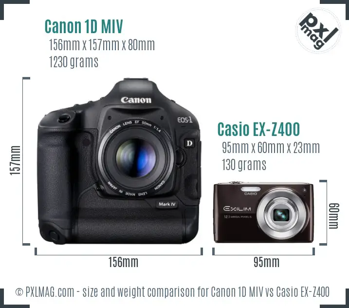 Canon 1D MIV vs Casio EX-Z400 size comparison Canon 1D MIV vs Casio EX-Z400 size comparison