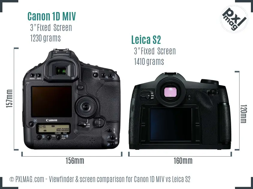 Canon 1D MIV vs Leica S2 Screen and Viewfinder comparison