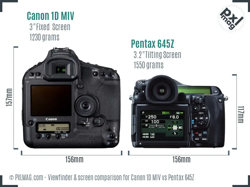 Canon 1D MIV vs Pentax 645Z Screen and Viewfinder comparison