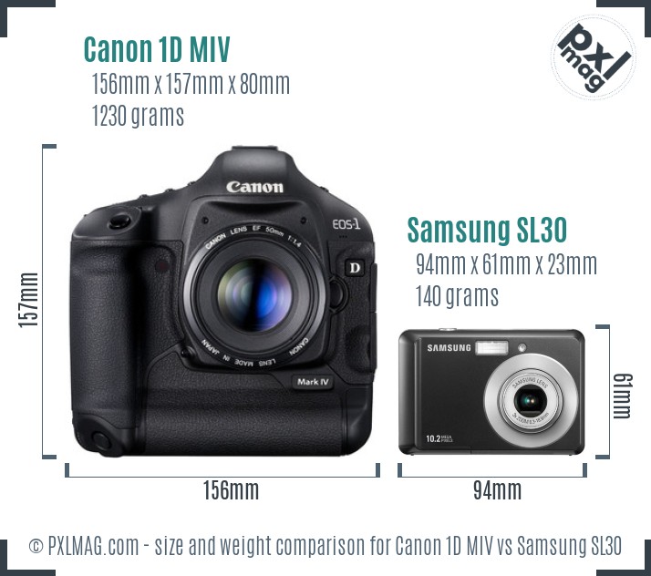 Canon 1D MIV vs Samsung SL30 size comparison Canon 1D MIV vs Samsung SL30 size comparison