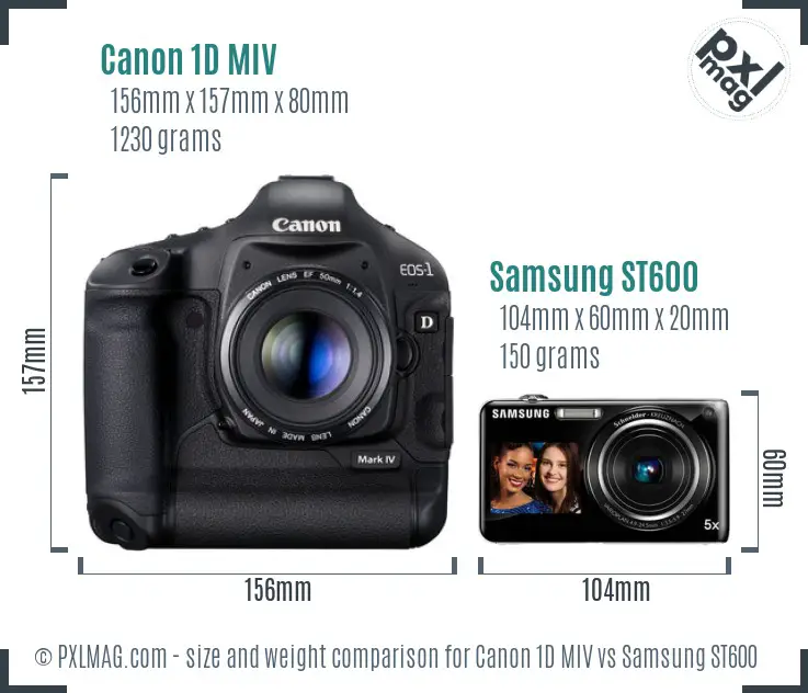 Canon 1D MIV vs Samsung ST600 size comparison