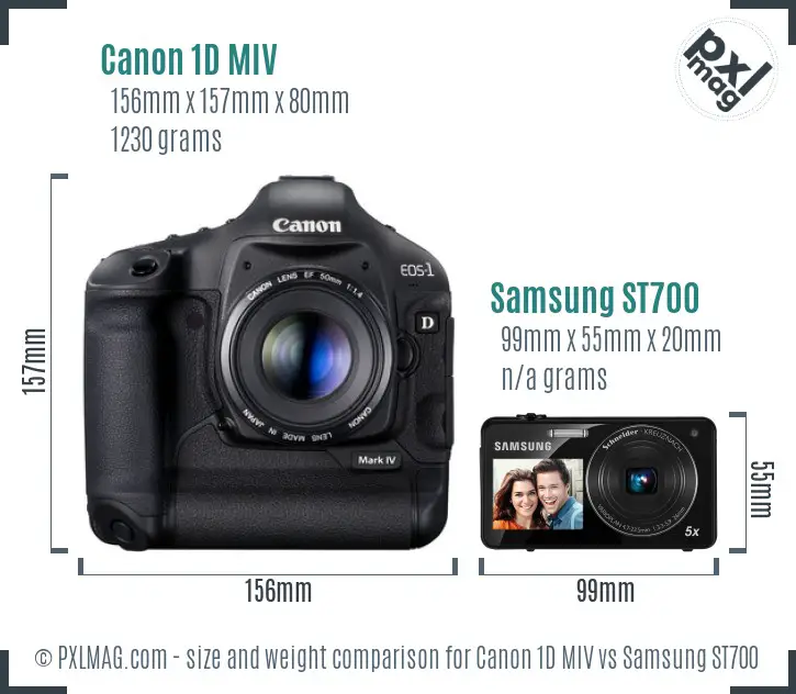 Canon 1D MIV vs Samsung ST700 size comparison