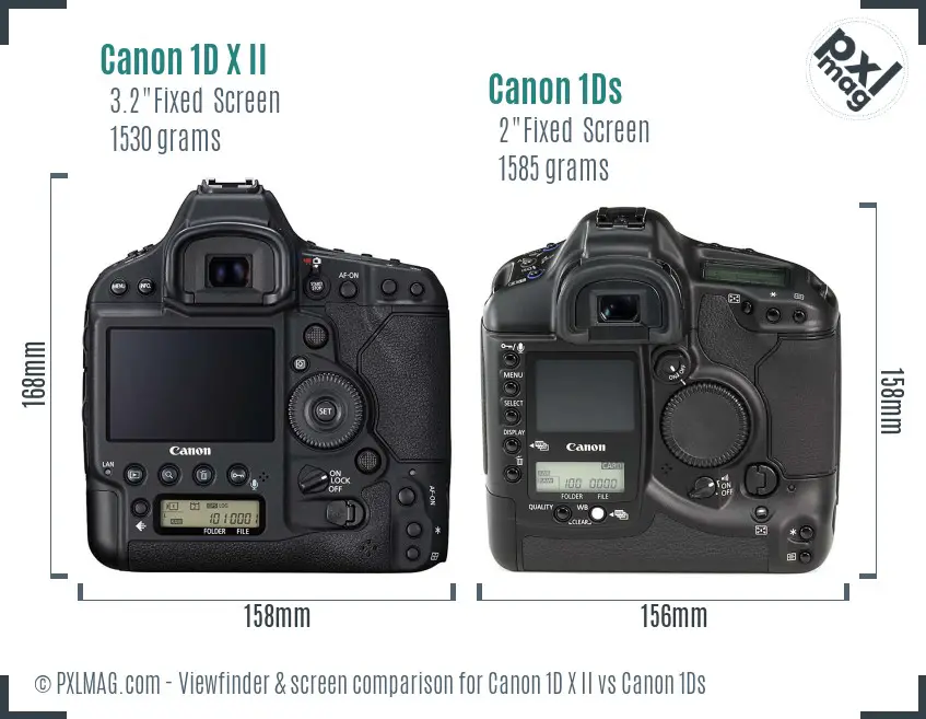 Canon 1D X II vs Canon 1Ds Screen and Viewfinder comparison