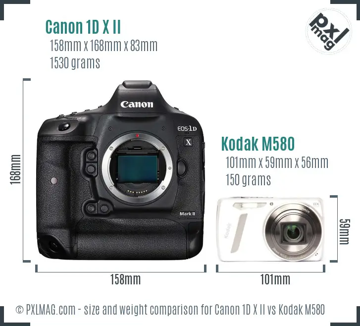 Canon 1D X II vs Kodak M580 size comparison