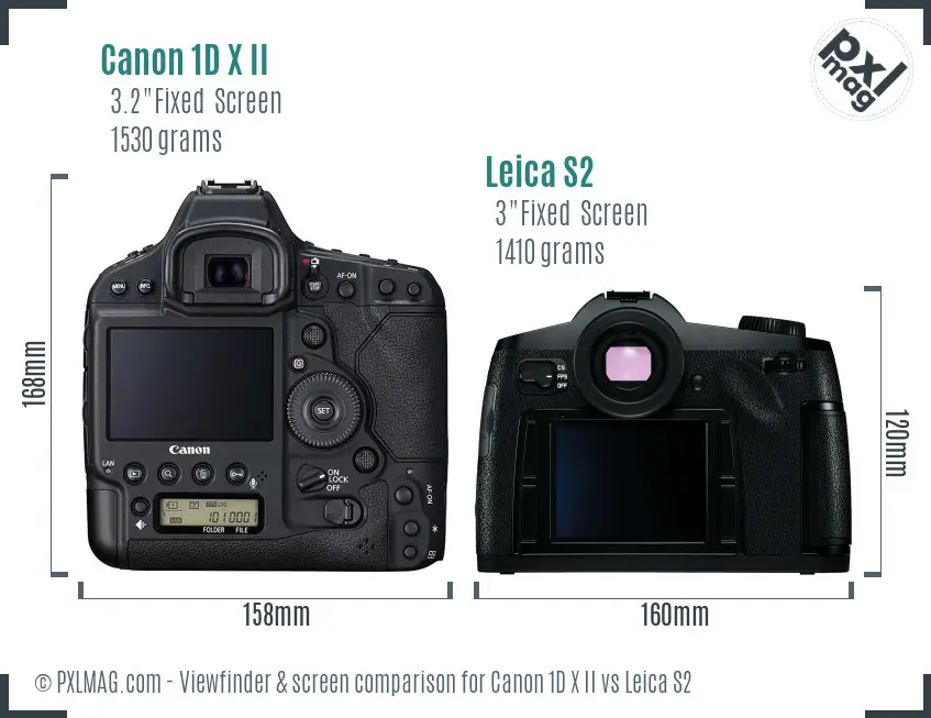 Canon 1D X II vs Leica S2 Screen and Viewfinder comparison