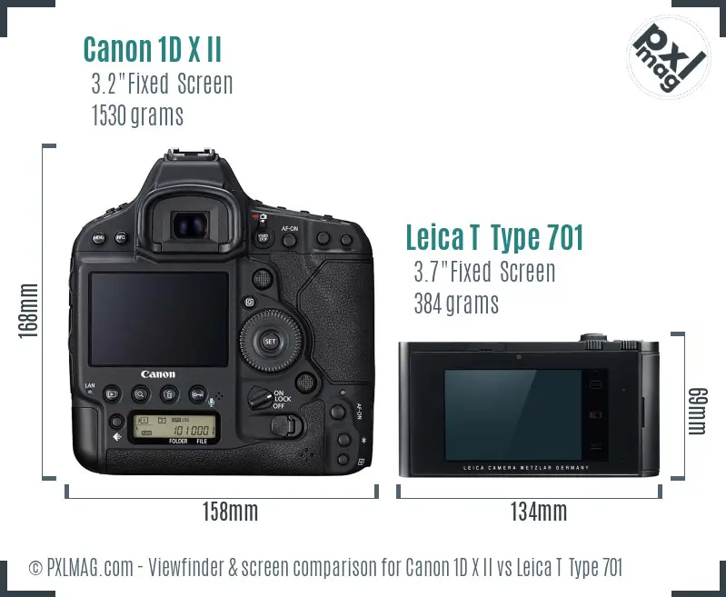 Canon 1D X II vs Leica T  Type 701 Screen and Viewfinder comparison