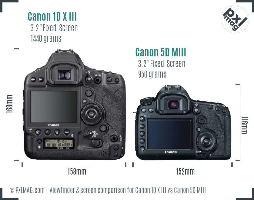 Canon 1D X III vs Canon 5D MIII Screen and Viewfinder comparison Canon 1D X III vs Canon 5D MIII Screen and Viewfinder comparison