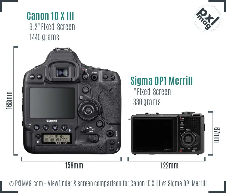 Canon 1D X III vs Sigma DP1 Merrill Screen and Viewfinder comparison