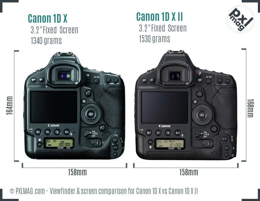 Canon 1D X vs Canon 1D X II Screen and Viewfinder comparison