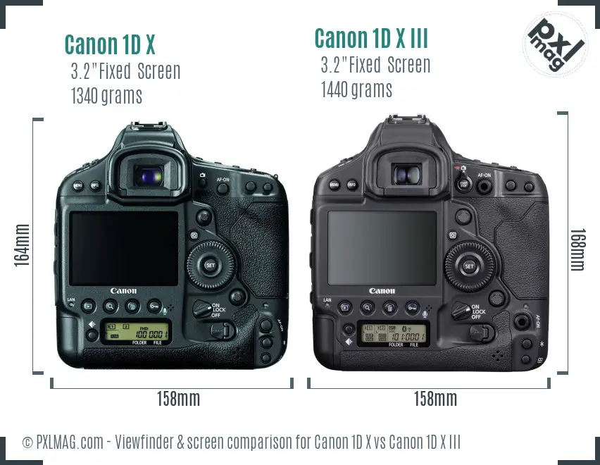Canon 1D X vs Canon 1D X III Screen and Viewfinder comparison