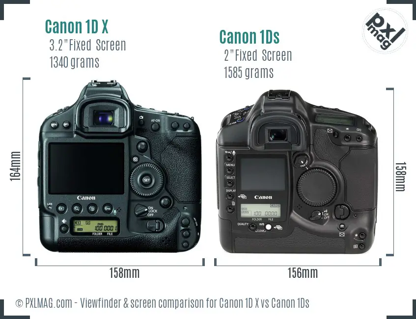 Canon 1D X vs Canon 1Ds Screen and Viewfinder comparison